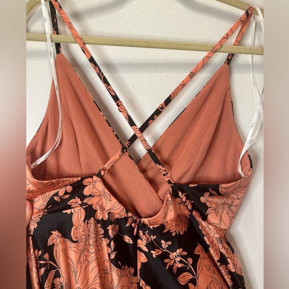 Lulu’s Tea Gardens Rusty Rose Floral Print Satin Maxi Dress - Picture 13 of 16